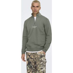 Sweatshirt - Grijs - Katoen/Polyester - Hoge Hals, Lange Mouwen