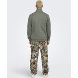 Sweatshirt - Grijs - Katoen/Polyester - Hoge Hals, Lange Mouwen