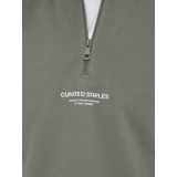 Sweatshirt - Grijs - Katoen/Polyester - Hoge Hals, Lange Mouwen