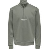 Sweatshirt - Grijs - Katoen/Polyester - Hoge Hals, Lange Mouwen