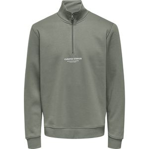Sweatshirt - Grijs - Katoen/Polyester - Hoge Hals, Lange Mouwen