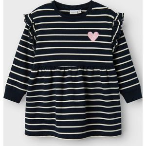 Name It - Nmftorina Nreg - Korte Jurk - Dark Sapphire - Normale Pasvorm, Ronde Hals, Lange Mouwen
