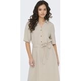 JDY JDYSAY MIDI SHIRT DRESS - Oatmeal Melange - Geweven Stof