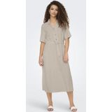 JDY JDYSAY MIDI SHIRT DRESS - Oatmeal Melange - Geweven Stof