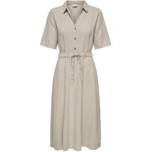 JDY JDYSAY MIDI SHIRT DRESS - Oatmeal Melange - Geweven Stof