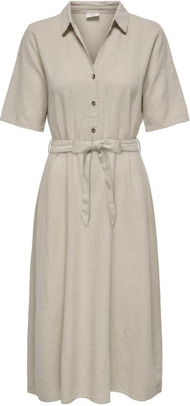 JDY JDYSAY MIDI SHIRT DRESS - Oatmeal Melange - Geweven Stof