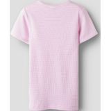 T-shirt - Slim Fit - Ribgebreid - Korte Mouwen - Ronde Hals