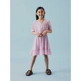 Jurk - All-Over Print - V-Hals - Korte Mouwen - Polyester