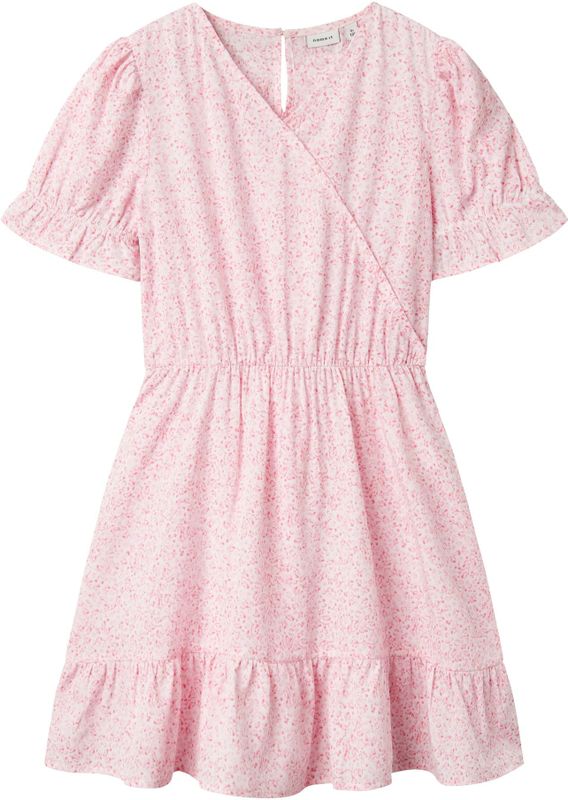 Jurk - All-Over Print - V-Hals - Korte Mouwen - Polyester