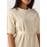 Selected Femme - Beige Maxi Jurk van Katoen met V-hals
