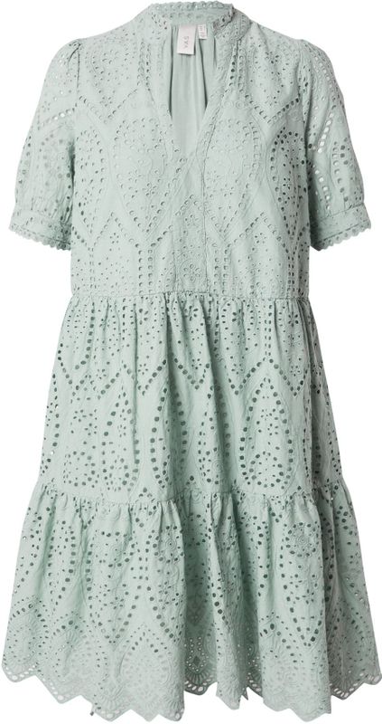 Blousejurk - Iceberg Green - 100% Katoen - V-hals - Korte Mouwen