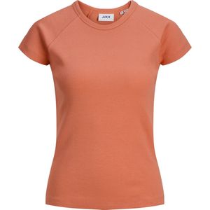 JJXX T-shirt Jxfriend Str Ss Rib Tee Jrs Noos 12241611 Peach Echo Dames