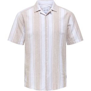 ONLY&SONS - ONSCAIDEN LIFE STRIPE RES LINENBLENDNOOS - Heren - Overhemden