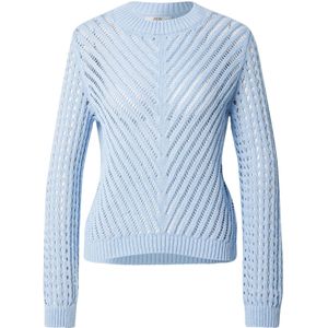 Trui met ronde hals in tricot met ajour JDY. Katoen materiaal. Maten XS. Blauw kleur
