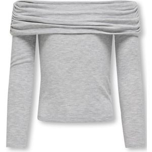 ONLY kids meisjes longsleeve AMOUR Light Grey Melange Regular Fit