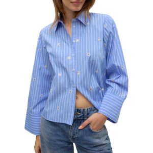 Vero Moda Vmeila Ls Loose Short Shirt - Cornflower Blue