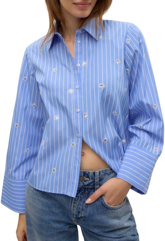 Vero Moda Vmnora Ls Oversize Shirt Wvn Ga Noos Dames Blouses