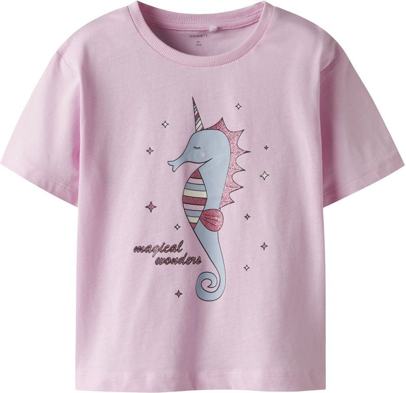 T-shirt - Katoen/Elastaan - O-hals - Korte Mouwen - Regular Fit - Pigment Print