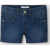 NAME IT - NKFSALLI - Korte Broek - Dark Blue Denim - Slim Fit, Verstelbare Taille, 5-Pocket Ontwerp