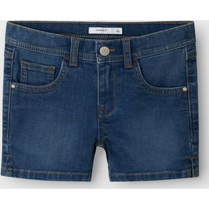 NAME IT - NKFSALLI - Korte Broek - Dark Blue Denim - Slim Fit, Verstelbare Taille, 5-Pocket Ontwerp