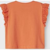 Top - Lichtblauw - Jersey - Ruches, Geborduurd Detail