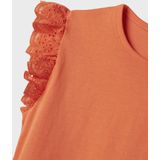 Top - Lichtblauw - Jersey - Ruches, Geborduurd Detail