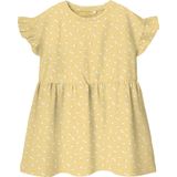 Jerseyjurken - Korte Mouwen Jurk - All-over Print - Ronde Hals - Ruches