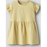 Jerseyjurken - Korte Mouwen Jurk - All-over Print - Ronde Hals - Ruches