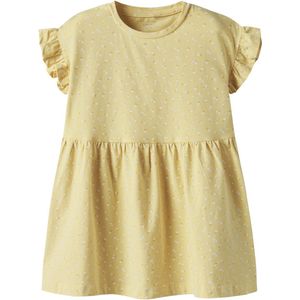 Jerseyjurken - Korte Mouwen Jurk - All-over Print - Ronde Hals - Ruches