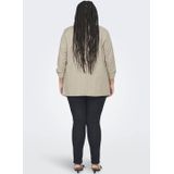 ONLY CARMAKOMA - Blazer - Zwart - Polyester - Omkeerbare Hals - Regular Fit