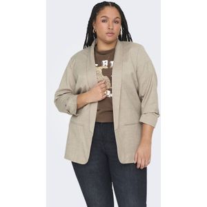 ONLY CARMAKOMA - Blazer - Zwart - Polyester - Omkeerbare Hals - Regular Fit