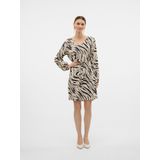 VERO MODA - VMPoet - Jurk - Crème/Zwart - Dierenprint - Knielengte