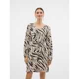 VERO MODA - VMPoet - Jurk - Crème/Zwart - Dierenprint - Knielengte