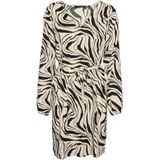 VERO MODA - VMPoet - Jurk - Crème/Zwart - Dierenprint - Knielengte