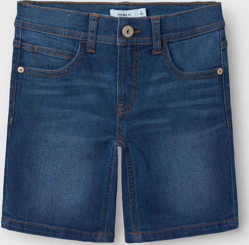 NAME IT - Korte Broek - Dark Blue - Slim Fit - Verstelbare Taille - 5-Pocket Ontwerp