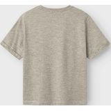 NAME IT - NKMFREDERY SS NREG TOP PB - T-shirt - Grijs - Regular Fit