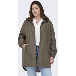 ONLY CARMAKOMA - Winterjas - Bruin Metallic - Lange Mouwen - Capuchon