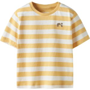 T-shirt - Gestreept - Jersey - Ronde Hals - Kwartmouw