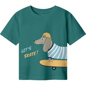 NAME IT - NMMHELGE SS NREG TOP PB - Jongens - T-shirt - Groen - Jersey