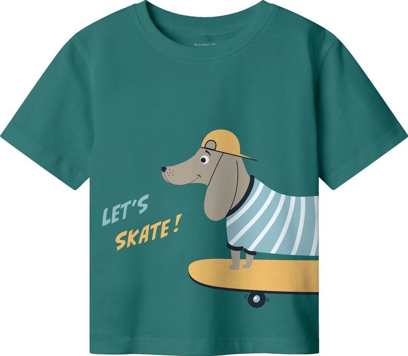 NAME IT - NMMHELGE SS NREG TOP PB - Jongens - T-shirt - Groen - Jersey