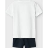 NAME IT - Set NMMJASPEN - Kleding - Sand/Navy/Lichtblauw/Wit - 2-delig