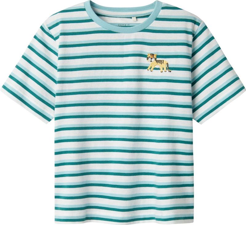 Name It - NMMJELLAN SS NREG TOP PB - T-shirt - Aquatic - 100% Katoen