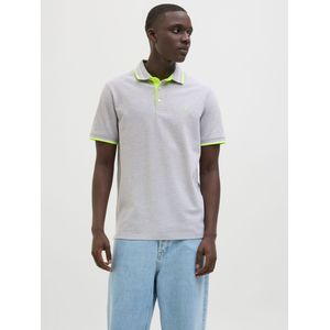 JACK&JONES JJEPAULOS POLO SS NOOS Heren Poloshirt - Light Grey Melange Neon