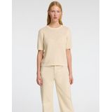 Gebreide Trui - Effen - Knitwear - Geribbelde Kraag - Ronde Hals