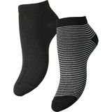 Pieces - Laura - Sokken - Zwart - Grijs - 2-Pack