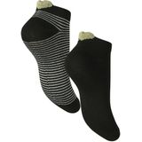 Pieces - Laura - Sokken - Zwart - Grijs - 2-Pack