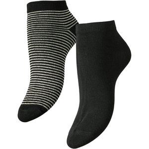 Pieces - Laura - Sokken - Zwart - Grijs - 2-Pack