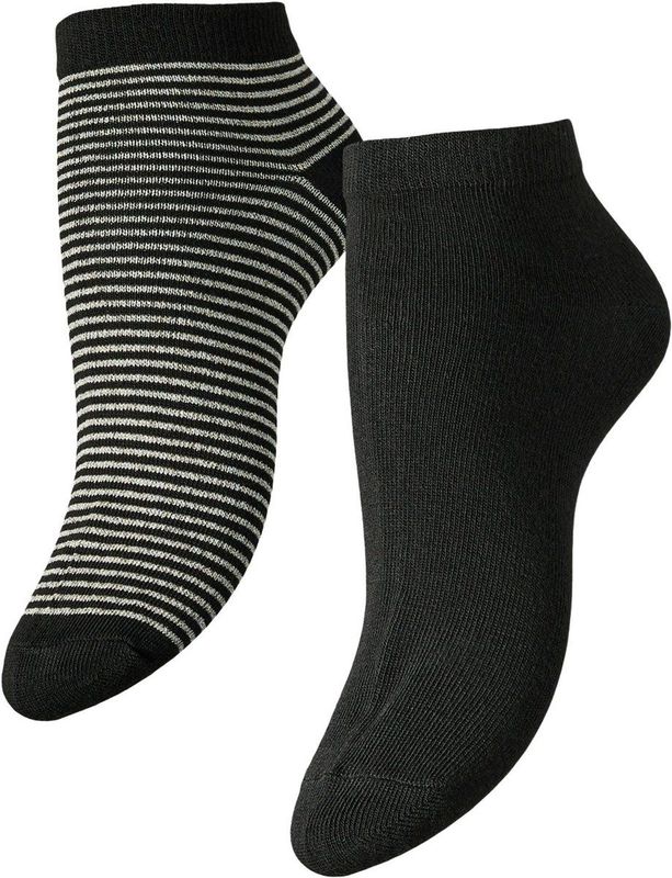 Pieces - Laura - Sokken - Zwart - Grijs - 2-Pack