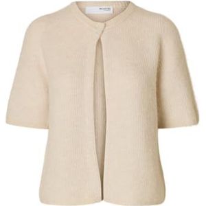 SELECTED - SIA - Gebreid Vest - Beige - Knitwear