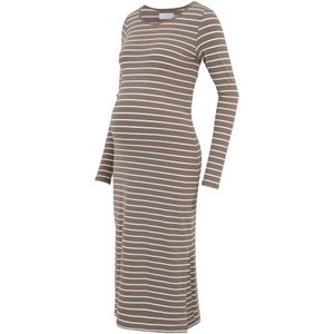 Mleva - Zwangerschapsjurk - Midi-lengte - U-Hals - Lange Mouwen - Bodycon Fit